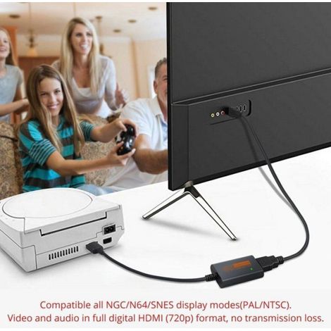 Convertisseur HDMI luxe - 1 pièce, Compatible avec SNES Nintendo 64 câble TV adaptateur vidéo audio accessoire jeu - Typ Étiquette (1/4)