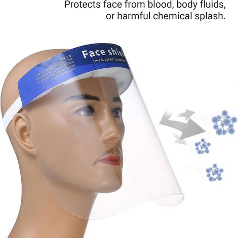 10 Stück/Packung Einweg-Gesichtsschutzschild, flüssigkeitsabweisend, transparent, einzeln verpackt