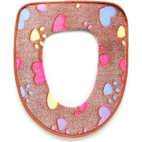 Coussin De Siège De Toilette En Polaire Corail - Imperméable Et Lavable - Pour Salle De Bain Domestique - 1 Pièce