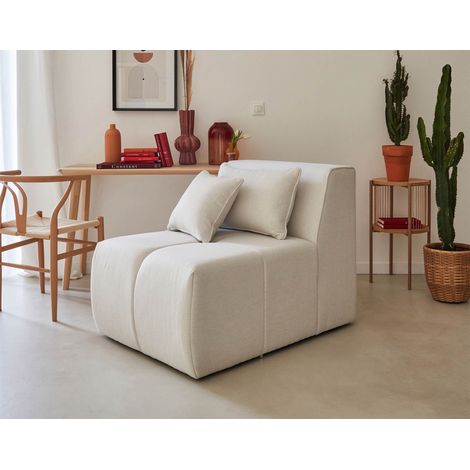 Caracas - module d'assise sans accoudoirs - en tissu - beige (1/5)