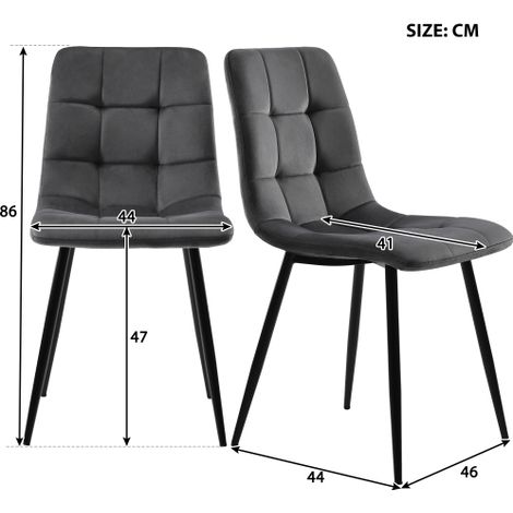 Ensemble table de salle à manger (117 cm) et 4 chaises — Table rectangulaire et mobilier de cuisine moderne — Chaises en velours gris foncé — Pieds de table et de chaises finition dorée (1/5)