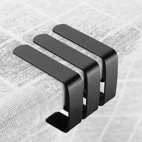 Set mit 4 Tischdeckenklammern, dreieckige, rutschfeste Tischdeckenklammern aus Edelstahl (schwarz) (1/4)