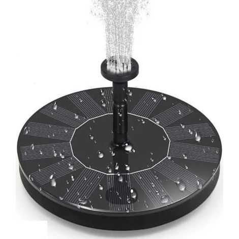 Fontaine à eau solaire 16 cm, fontaine d'extérieur, noire, multicolore, taille unique (1/5)