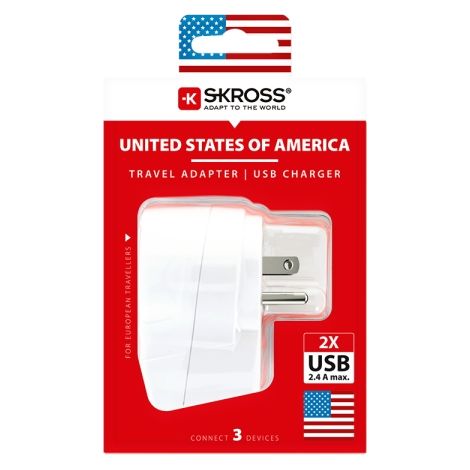 ADAPTADOR EUROPEO A ESTADOS UNIDOS USB SKROSS 1500281