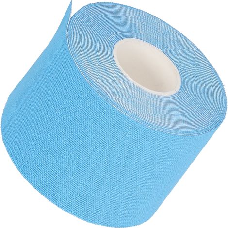 Bande musculaire 5 cm x 5 m, patch de physiothérapie sportive, convient pour les genoux, les chevilles, les épaules et la fasciite plantaire (bleu). (1/5)