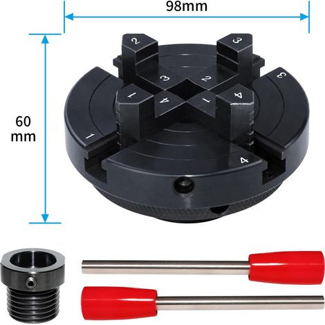 Mandrin de tour à bois,102mm 4 Mâchoires mandrin de tour centrage automatique M33 Avec adaptateur M18(1) (1/5)