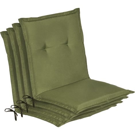 Lot de 4 coussins pour chaises de jardin à dossier bas Loft NL, 100 x 50 x 6 cm, vert olive (1/5)