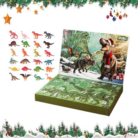 Calendrier de Noël dinosaure 2025, figurine de l'Avent pour de 24 jours, accessoires de fête, pour dortoir d'étudiant, appartement, bureau, école, Thanksgiving et bureau (1/5)