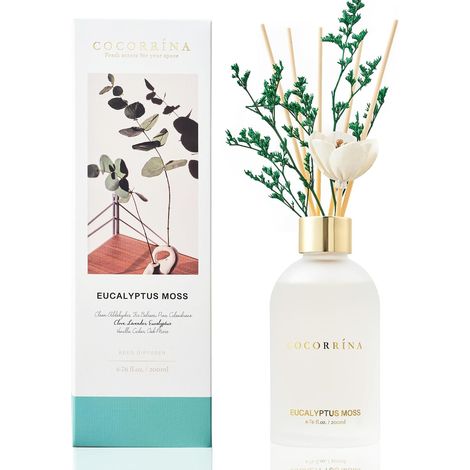Home Fragrance Diffuser – Eucalyptus Moss 200 ml Reed Diffuser with 8 Sticks – Home Fragrance Office Bedroom Bathroom Shelf Decoration (1/5)