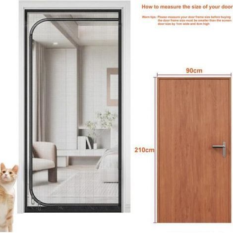 Moskitonetz für Hunde- und Katzenklappe mit Reißverschluss – Haustiersicheres Moskitonetz aus 90 x 210 cm Maschenweite (1/5)