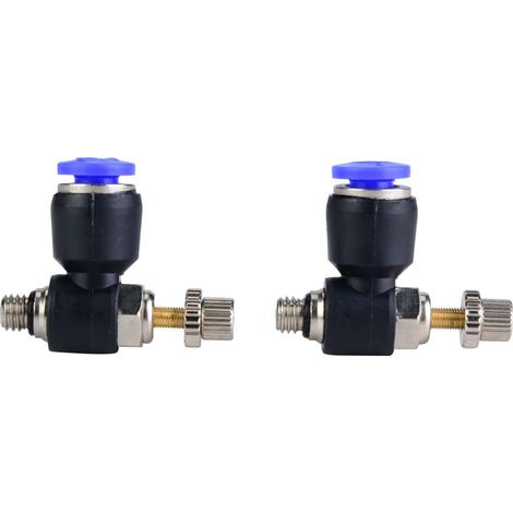 Regulateur Debit Air - Raccord Pneumatique Tube SL4-M5 - Controle Vitesse Flux - Lot De 2 (1/5)