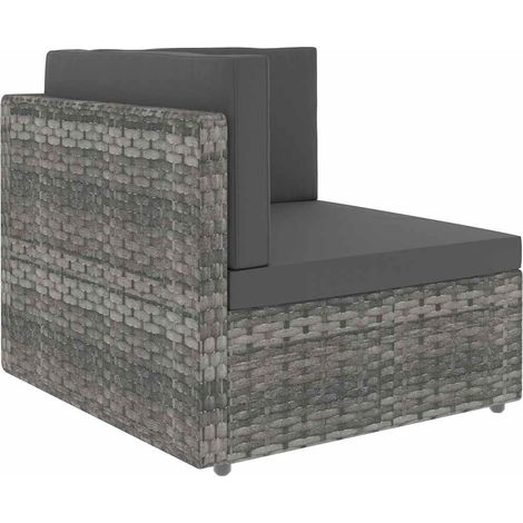 Maison Exclusive - Modulares Sofa-Eckteil Poly Rattan Grau (1/5)