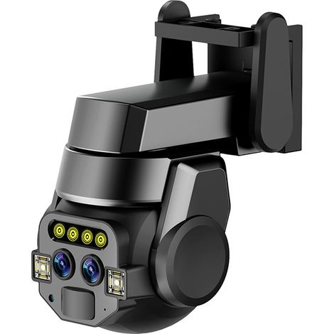 6-MP-Überwachungskamera, 2,4-G-WLAN-Kamera mit Doppelobjektiv, 10-fachem Zoom, Nachtsicht, KI-Menschenerkennung, Außenüberwachungskamera für App-Steuerung