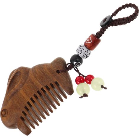 Small Carved Sandalwood Pocket Comb, Chinese Style (1/5)