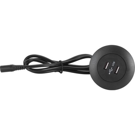 Prise double USB 2.0 pour canapé relax électrique, chargeur universel 100‑240V avec prise EU, noir