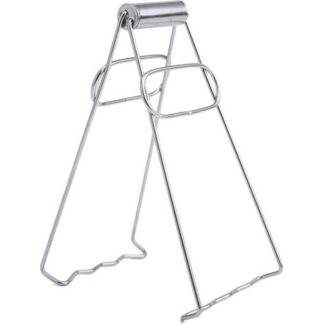 Assiette en acier inoxydable pince bol clip pince. (1/5)