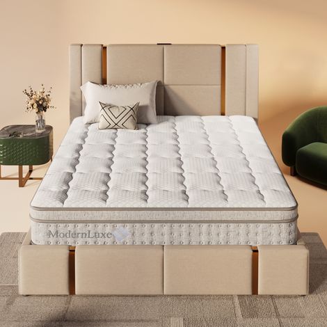 Materasso a molle insacchettate 7 zone 140x190 cm H3, 25 cm, ibrido in schiuma fredda bianco HAVRYA (1/5)