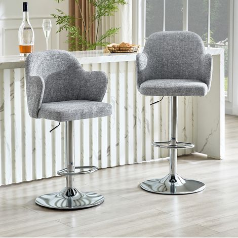 Taburetes de bar giratorios regulables 2 unidades OKMYHOME (1/5)