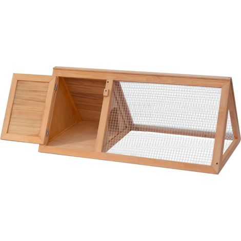 Jaula conejera para animales 98 x 50 x 41 cm madera marrón 020000576