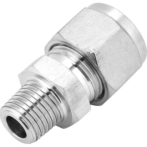 Raccord de tuyauterie en acier inoxydable SS304, filetage mâle 1/4NPT pour eau, huile et gaz (1/4-12) (1/5)