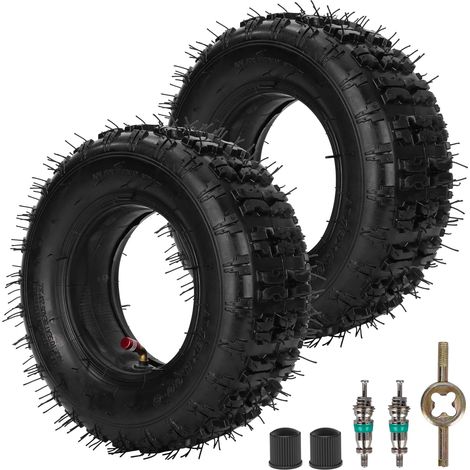 13 x 5.00-6 13X5-6 Pneu et chambre à air avec tige de valve incurvée TR87 pour Go Karts ATV Tondeuse Tracteur Chariot Diable 4 Roues Lot de 2 (1/5)
