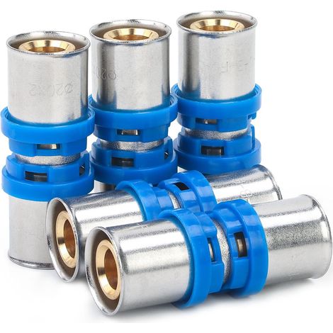 LTWFITTING Lot de 5 raccords à compression - 20 mm - Pour tuyau composite multicouche - Avec joints d'étanchéité (1/4)