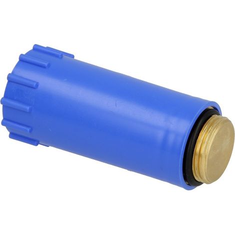Bouchon de montage 3/4, bleu avec filetage en laiton