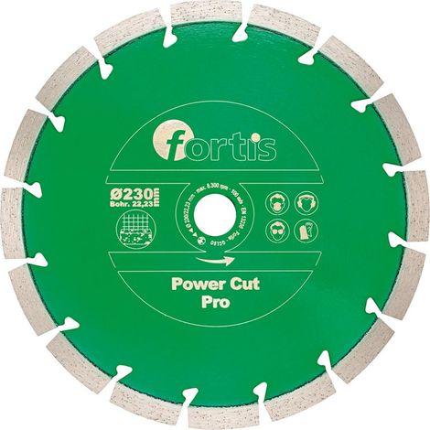 Fortis Diamant-Trennscheibe Power Cut Pro Ø 180 mm lasersegmentiert 12 mm Bohrung 22,2 mm (1/2)