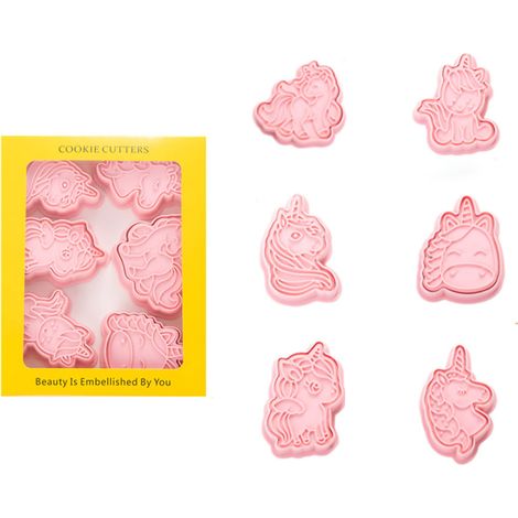 Niedliche 3D-Keksform im Einhorn-Design, 6-teilig, für Schokolade, Fondant und Kekse, ungiftig und geruchlos. (1/5)