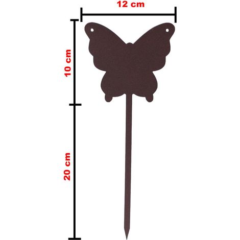 Fer forgé peint animaux maison décoration jardin pots jardinières potager au choix : petite papillon 12 x 10 h cm