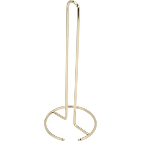 Porte-papier toilette simple en fer, porte-papier toilette de bureau, porte-rouleau de papier toilette de bureau, présentoir à papier toilette sur pied, doré (1/5)