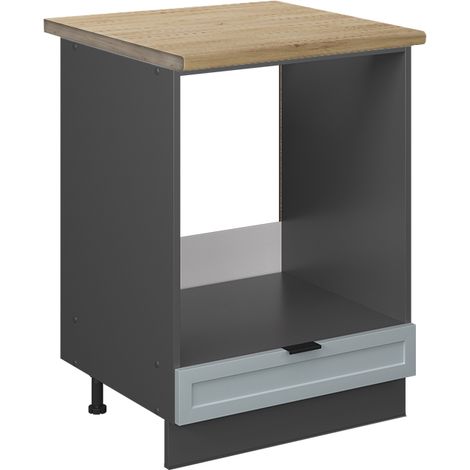 Herdumbauschrank Fame-Line, Hellblau-grau, 60 cm , AP Eiche, Vicco (1/5)