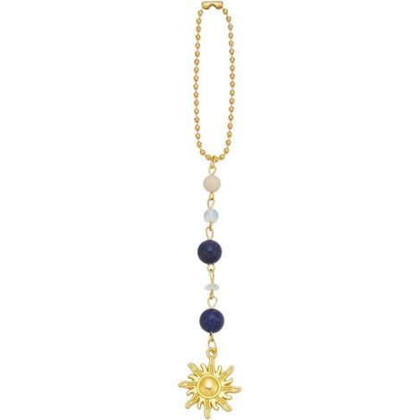 Pendentif soleil pour rétroviseur de voiture, style bohème, pierres naturelles, décoration de sac, bleu profond (1/5)