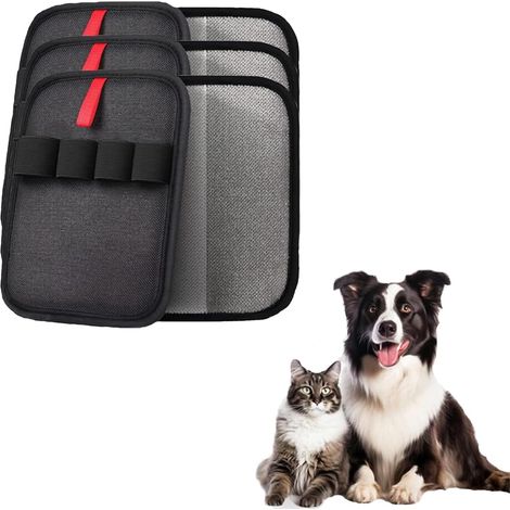 Lot de 3 Gant Anti Poils Animaux Gant Poils Animaux Réutilisable Électrostatique Gant de Toilettage pour Chat et Chien pour Animaux de Compagnie Canapés et Vêtements (1/5)