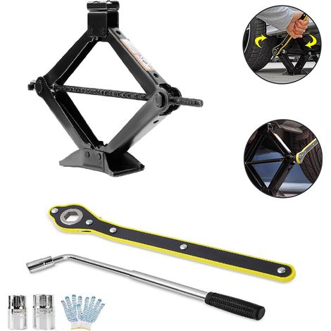 Trintion 2.5T Car Scissor Jack with Hand Crank and Ratchet Wrench 360° Activity Head and Wrench for Essential Auto SUV Lift Tool (1/5)