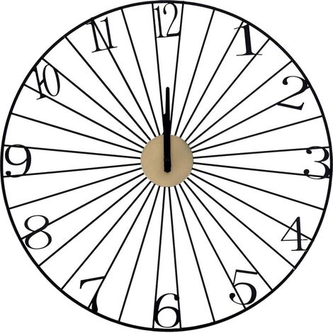 Horloge murale filaire en métal noire (ø50cm) (1/2)