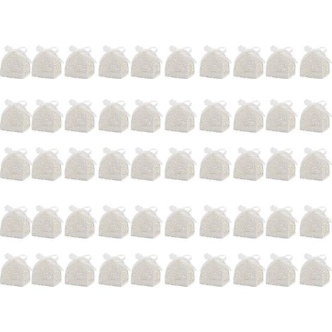 50 boîtes découpées au laser style européen romantique, boîtes à bonbons évidées pour chocolat, cadeaux invités mariage fête (1/5)