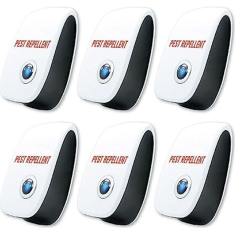 Répulsif Électrique Anti-Moustiques et Rongeurs – Lot de 6 appareils ultrasons pour maison, garage et cave