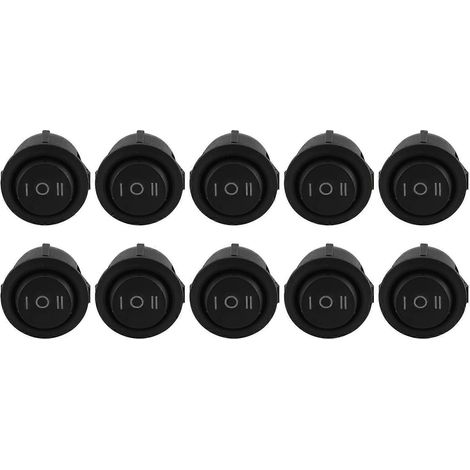 10 Stück x EIN/AUS/EIN 3-Positionen SPDT Rund-Boots-Wippschalter 6A/250V 10A/125V AC--