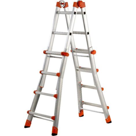 Escalera telescópica multifunción de aluminio PEPPina EN131 (3+4 peldaños) GIERRE (1/5)