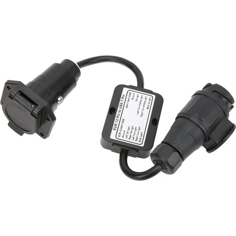 Convertisseur électrique pour feux de remorque : connecteur rond européen 13 broches vers américain 7 broches. (1/5)