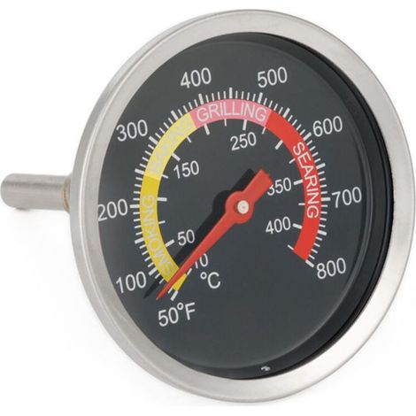Thermomètre pour barbecue au charbon de bois, fumoir, indicateur Fahrenheit, thermomètre en acier inoxydable (1/5)