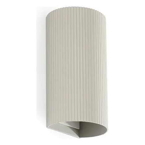 SOLE runde Wandleuchte grau geriffelt 40544