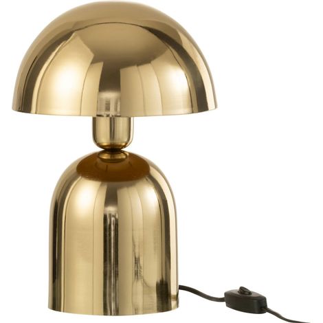 Lampe champignon dorée design métal brillant ambiance chic - Doré métal brillant (1/3)