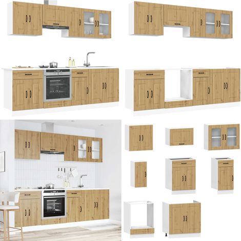 vidaXL 8-tlg. Küchenschrank-Set Kalmar Artisan-Eiche Holzwerkstoff (1/5)