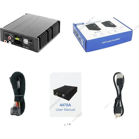 Amplificador para coche con DSP, 80 W x 4 salidas, compatibilidad con múltiples entradas, SS-DSP4470-OM (1/2)