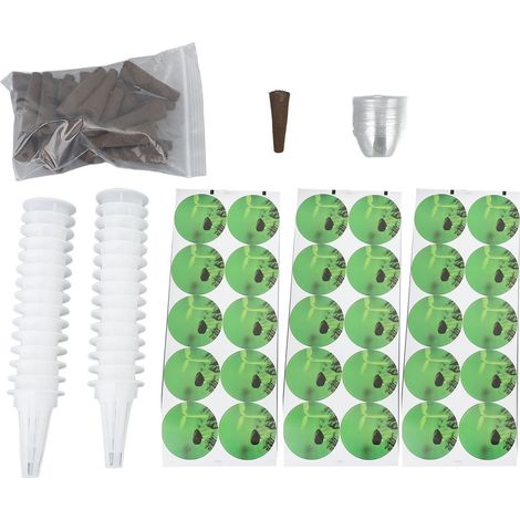 Kit di capsule idroponiche per la semina, riutilizzabili, senza terra, con elevata capacità di assorbimento dell'acqua, con 30 cestelli di coltivazione in spugna, capsule di avviamento per il giardino
