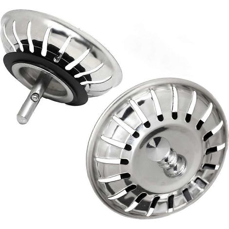 Crépine de bonde d'évier de cuisine en acier inoxydable antirouille, bonde de rechange universelle pour évier, panier récupérateur de déchets alimentaires/cheveux, diamètre du trou : 78 mm (1/5)