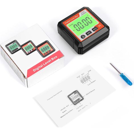 Digital Angle Protractor, ABS Magnetic Level, 4 x 90 (WHITE) (1/5)