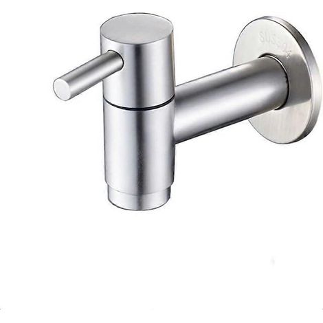 Robinet mural en acier inoxydable pour lavabo de salle de bain, robinet d'eau froide, robinet utilitaire de jardin, g1/ (1/5)